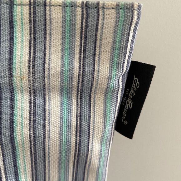 EDDIE BAUER Blue Striped Canvas Women Tote/Hand/Shoulder Bag - NWOT - Picture 6 of 6